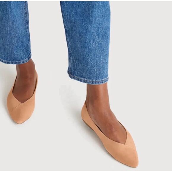 BIRDIES Goldfinch Tan Suede Ballet Flat Women's Size 9 Pointed Toe Leather Fall - Picture 1 of 13